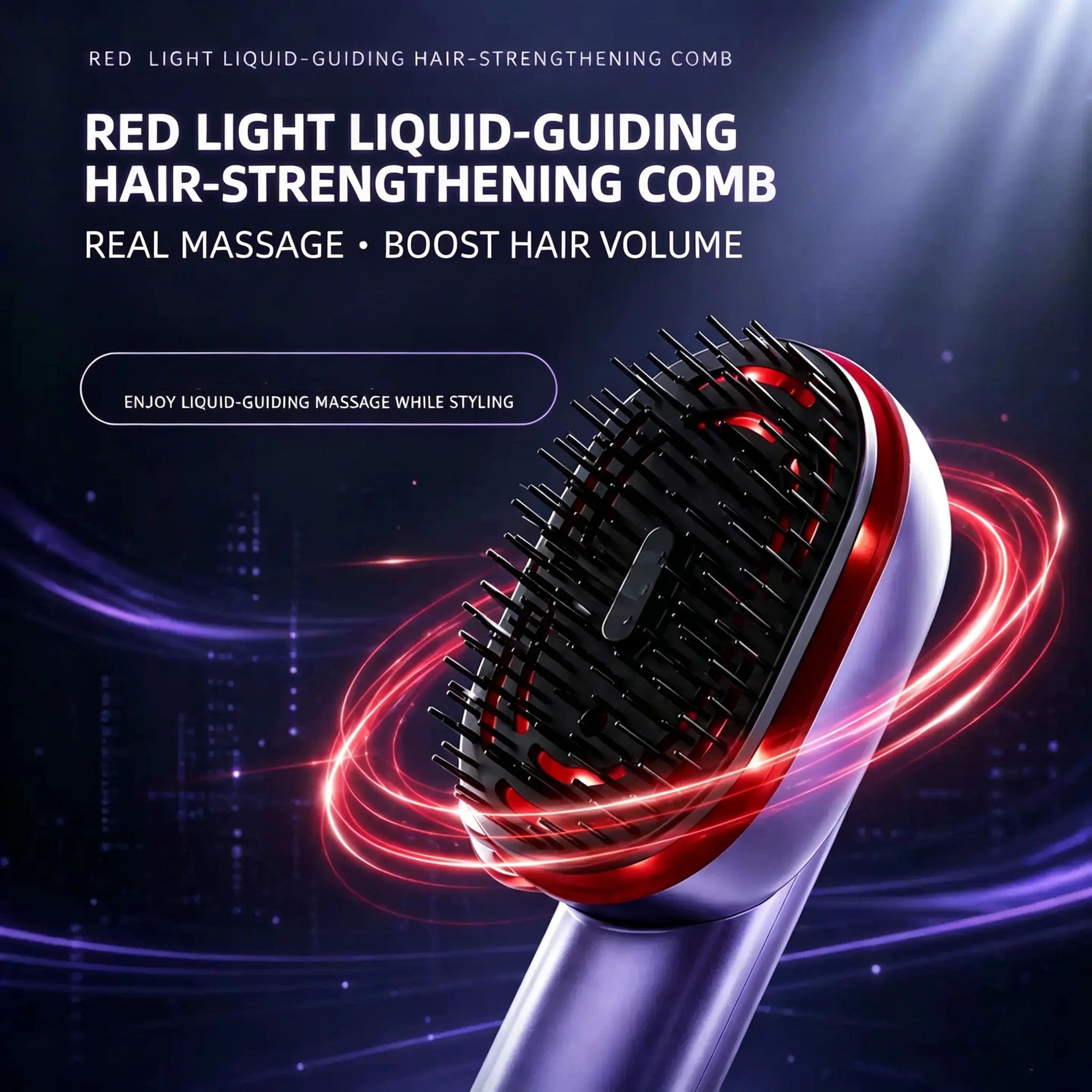 Electric Vibration Scalp Massager Comb Wireless Red Light Essential Oil Spraying Hair Care Brush Portable Head Massage Device