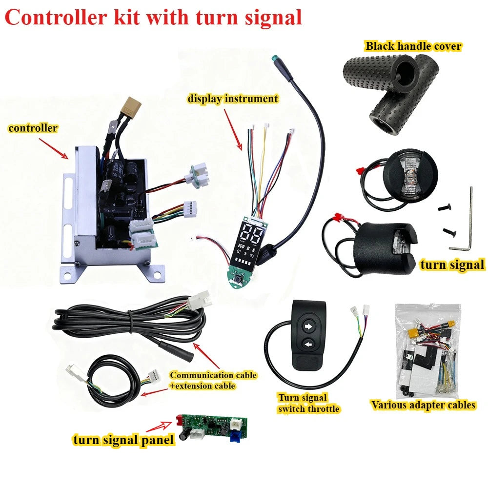 E-Scooter Controller Kit for 8.5-10" VOLPAM/HopCycle/Aovowheel/Maxshot/Hiboy/MAX, Turn Signal, Self-Learning, 25-58km/h