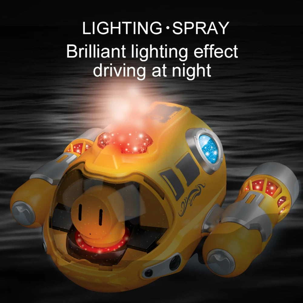 2.4G Spray Motorboat Remote Control Boat Electric Mini Double Spiral Pulp Nuclear Submarine Child Submarine Toy