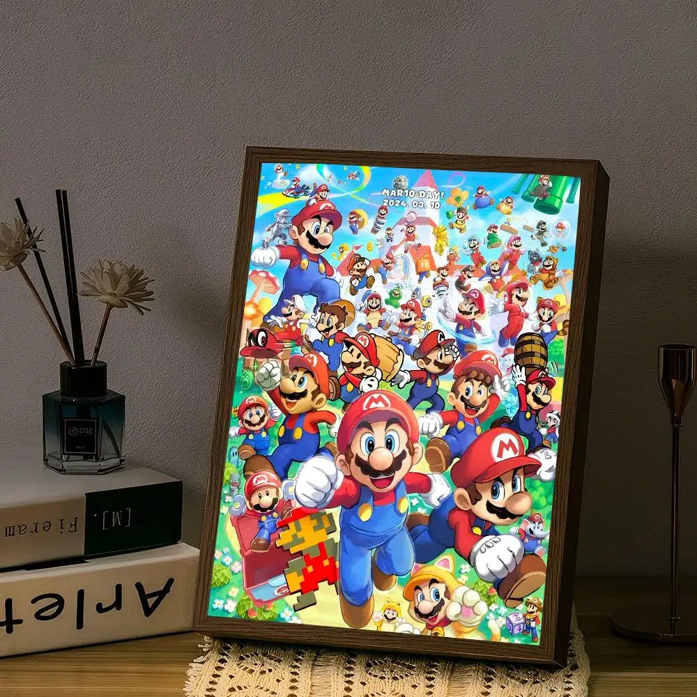 Game Super Mario Self-adhesive Art Poster Retro Kraft Paper Sticker DIY Room Bar Cafe Stickers Wall Painting