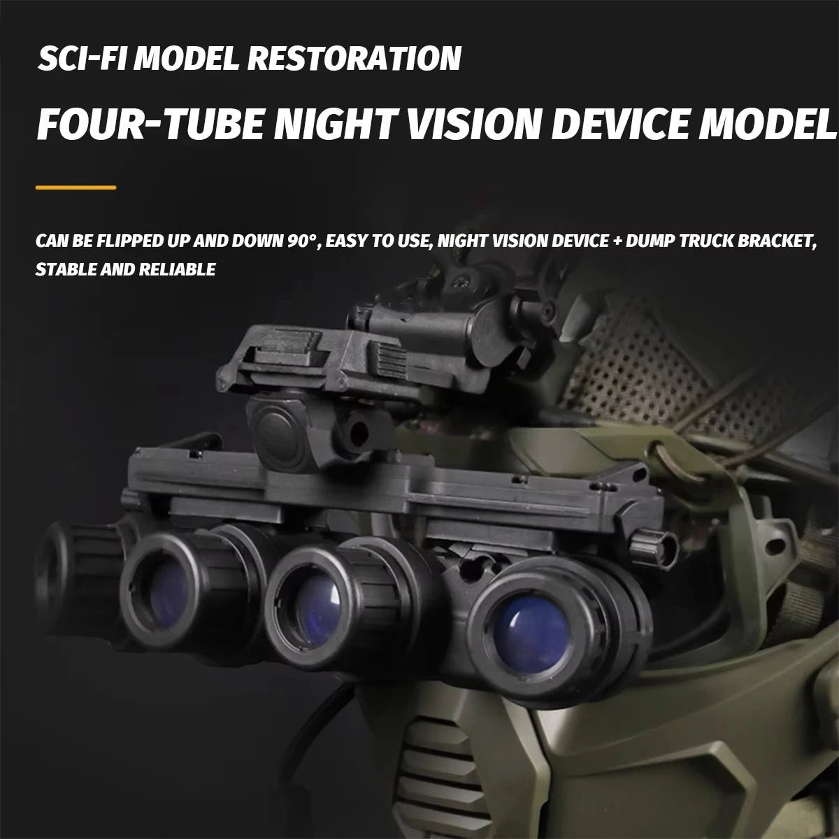 Helmet Set with Night Vision Model Sound Pickup Noise Reduction Military Headphones Tactical Flashlight Goggles Split Mask