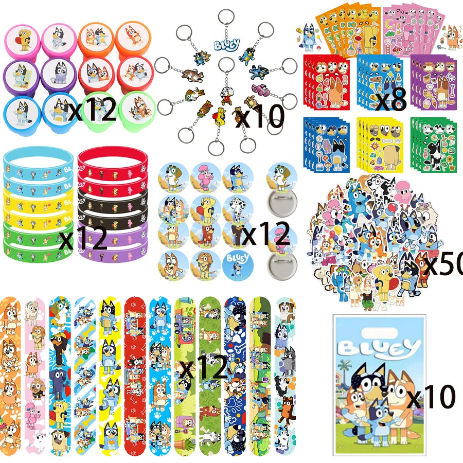 Blue dog Birthday Party Supplies Goodie Bag Stuffers Fillers Tableware Plates Cups Napkins Tablecloth Party Favor Decorations