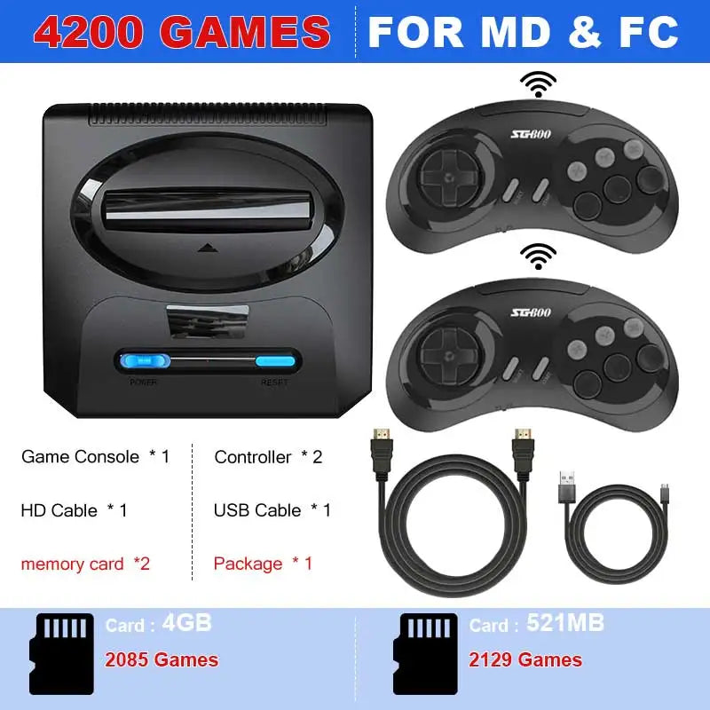 16BIT Segas-MD Video Game Console For Sega Mega Drive Genesis Dendy Console Support HD Output Retro Game Machine