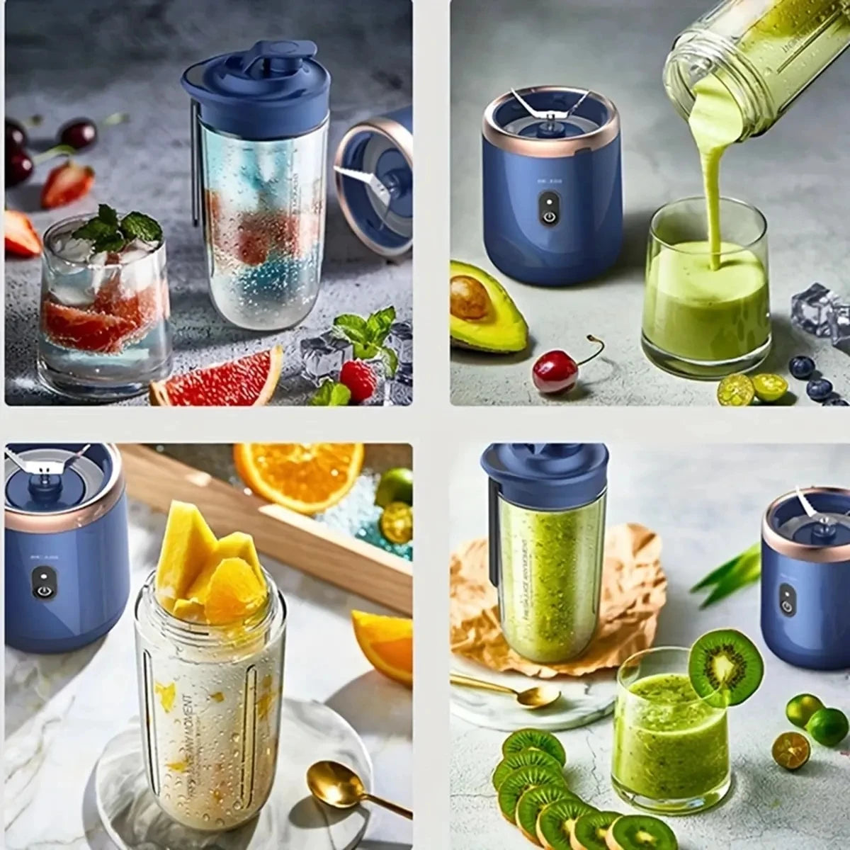 Portable Electric Juice Extractor Household Multi Function 6 Blades Mini Juice Cup Mixing Smoothies Auxiliary Food for Kitchen