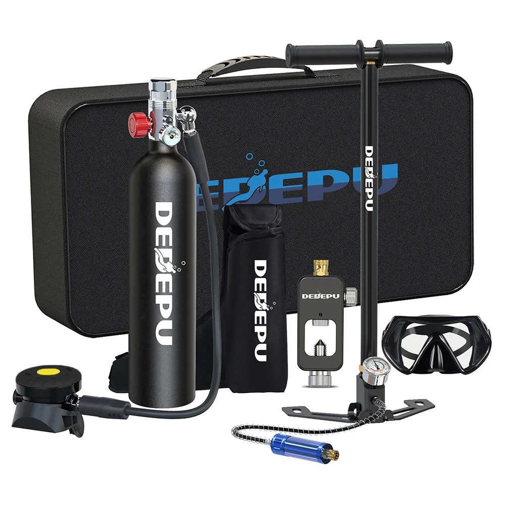 DEDEPU 1L Scuba Diving Tank Professional Diving Equipment Underwater Breathing Scuba Tank Oxygen Cylinder 15-25 Minutes