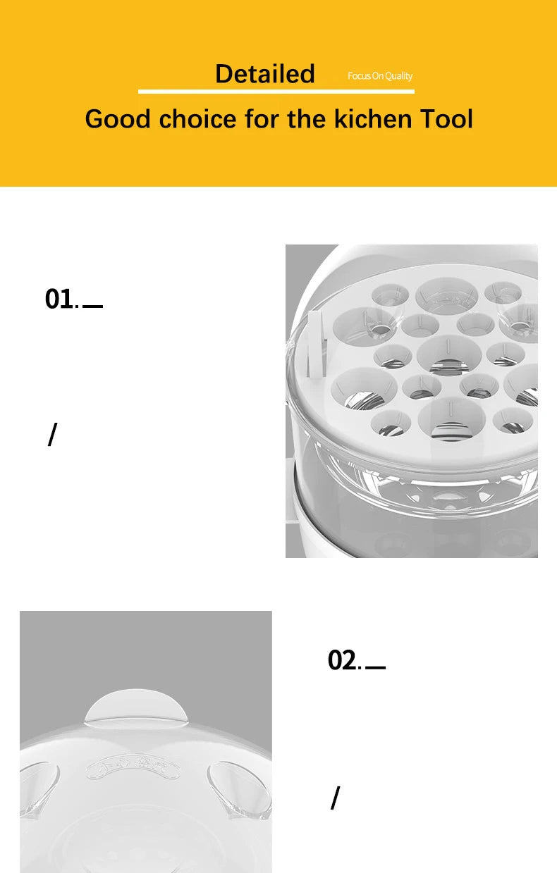 Electric Eggs Cooker Rapid Mini Egg Boiling Machine for Poached Scrambled Omelets Auto Shut Off Kitchen Appliance