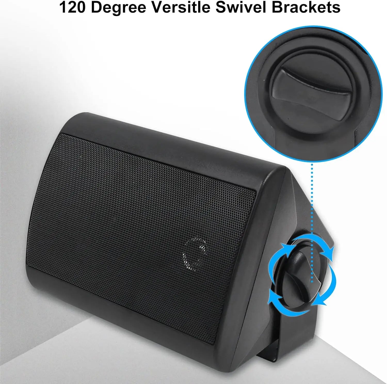 Herdio 2PCS 4'' Passive Indoor Outdoor Speakers With 200W Powerful Bass Expansive Stereo Sound Coverage All-Weather Durability