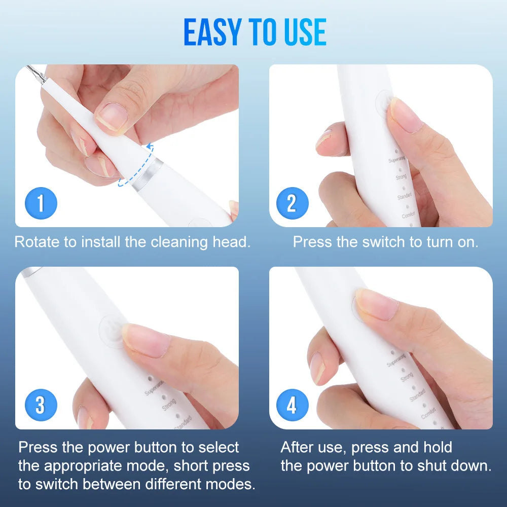Experience total oral care with this electric toothbrush set—featuring six functions for efficient tartar removal and a healthier smile!