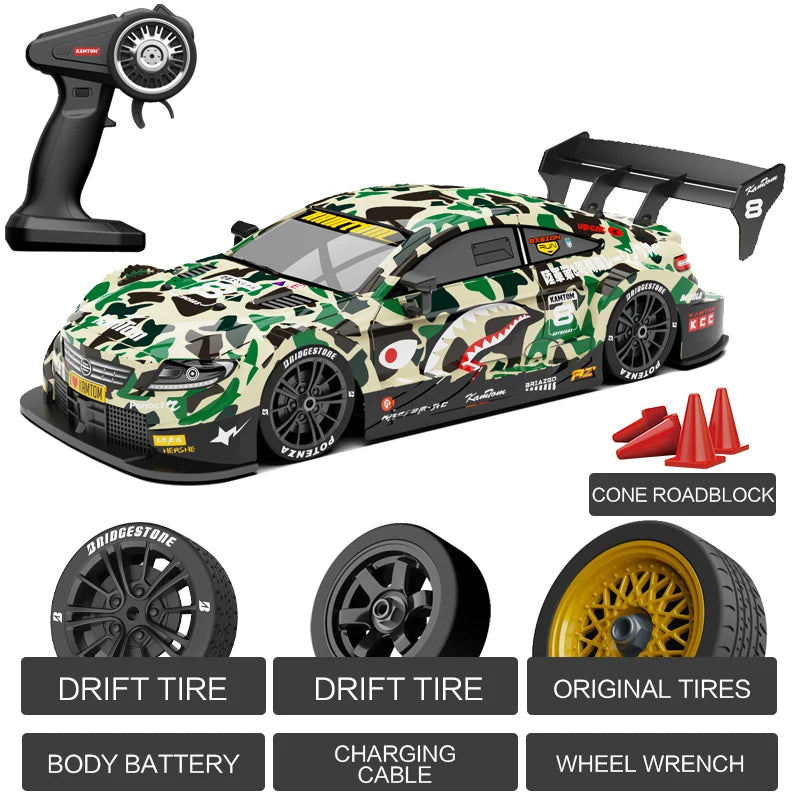RC 4WD 2.4G Racing Car High Speed Off-Road Remote Control Drift Toys 1:16 with LED Light Race Sports Car for Boys Children Gift