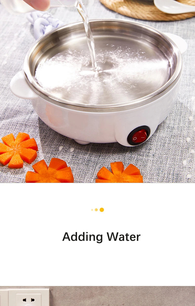 Electric Eggs Cooker Rapid Mini Egg Boiling Machine for Poached Scrambled Omelets Auto Shut Off Kitchen Appliance