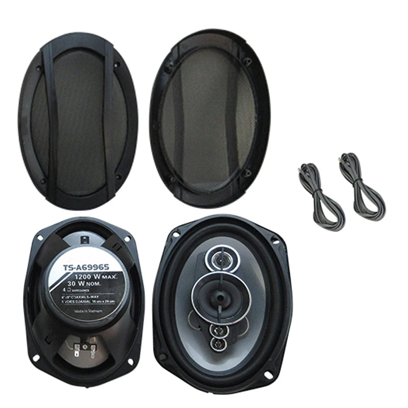 2PCS 6X9 inch (2X1200W) 2400W 5-way car mounted high fidelity full frequency coaxial speaker, preferred for modified vehicles