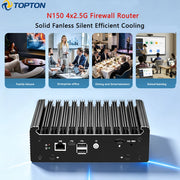 Solid Fanless Firewall Mini PC Intel N150 N95 Pentium 6405U 4417U 4x2.5G LANs Home Server DDR4 NVMe Type-C OPNsense pfSense