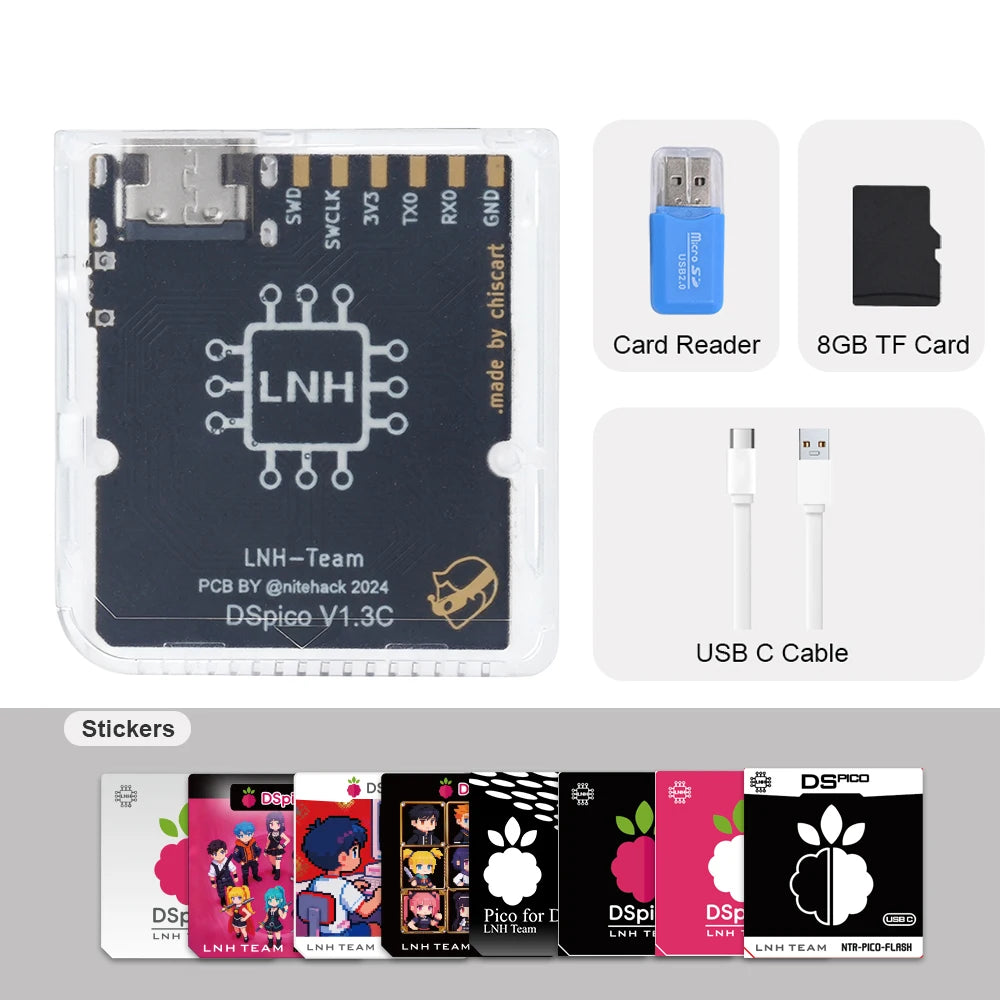 Chiscart  DSpico USB C Version Game Cartridge For NDS NDSL DSi 3DS Consoles