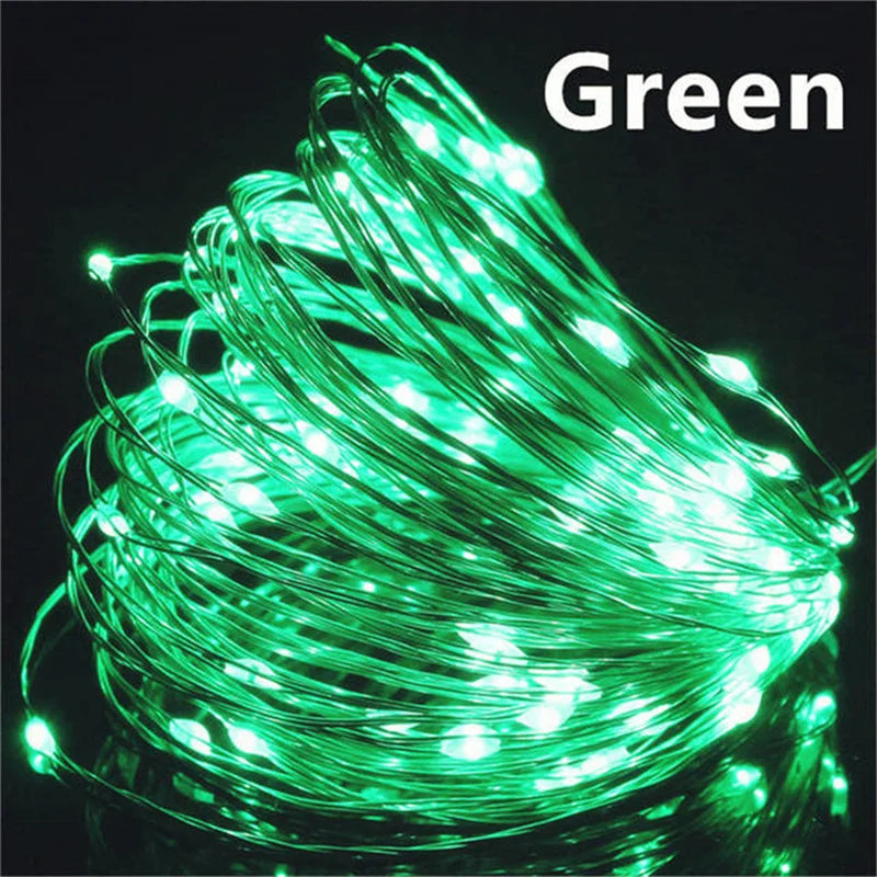 USB Led Fairy Lights Copper Wire String 1/2/3/5/10/20M 200LED Holiday Lamp Garland For Christmas Tree Wedding Party Decoration