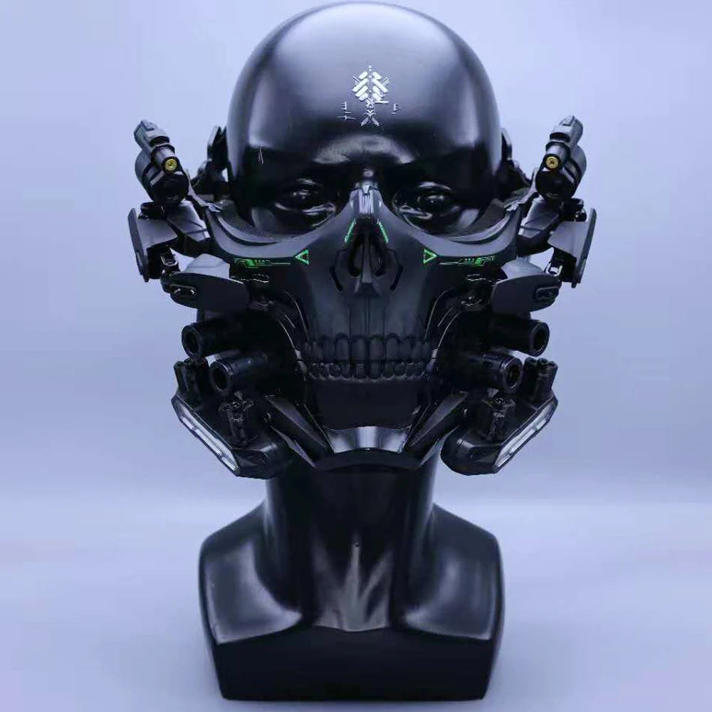 Cyber Punk Skeleton Mask With Lighting