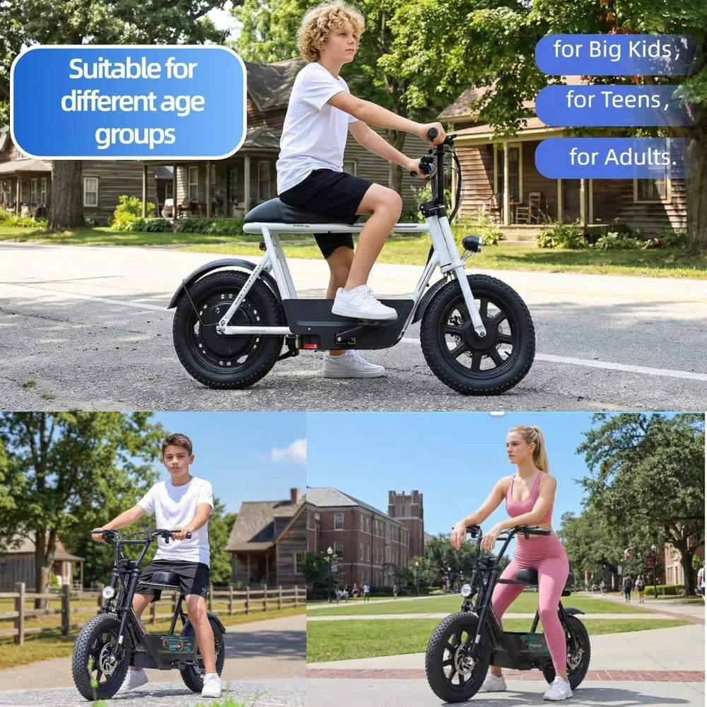 US Shipping Hot New 1200W Peak Electric Scooter with Seat 16 Inch Fat Tire Electric Dirt Bike 30 Miles Range 20 Mph Speed