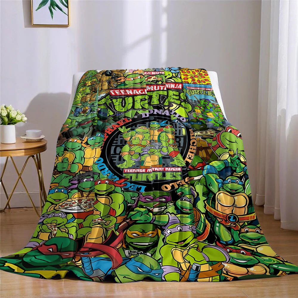 N-Ninja-s T-Turtles Flannel Blanket Warm Soft Halloween Christmas Couch Warm Cozy Decorative Decor Gift for All Season