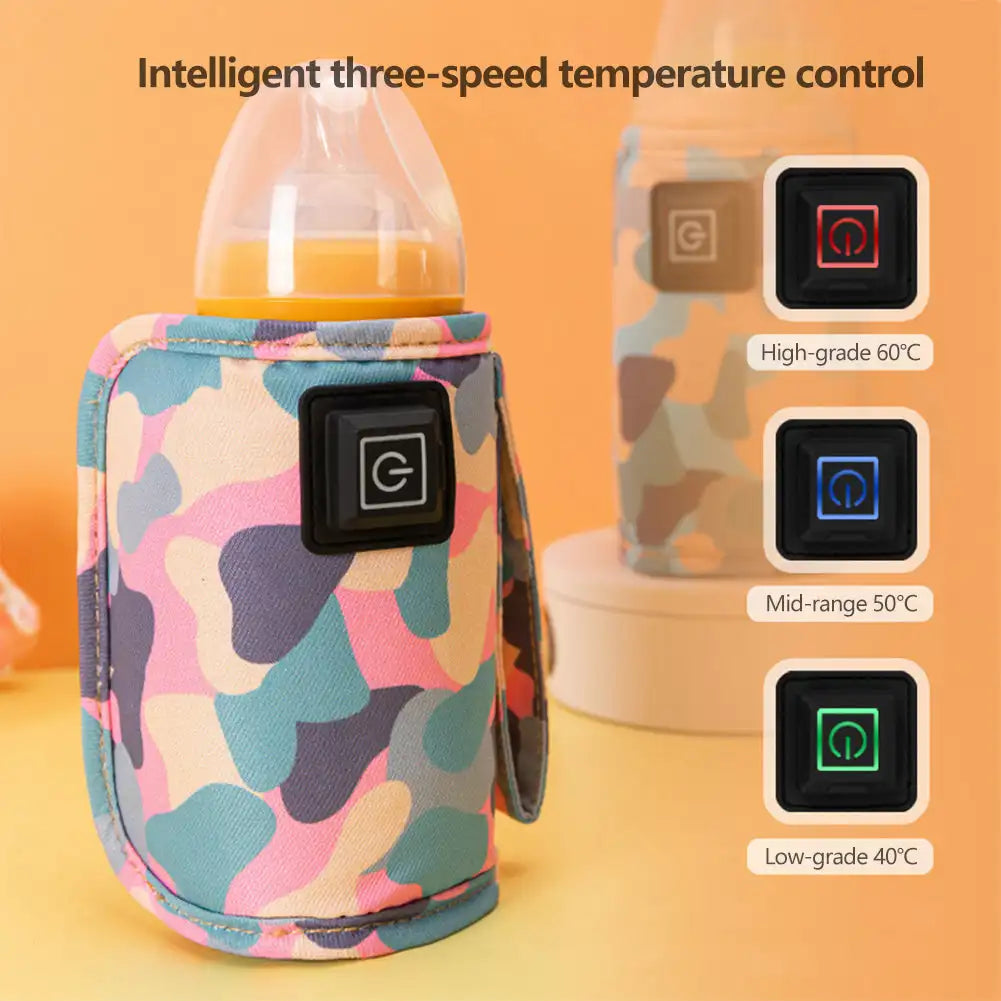 Keep your baby’s bottle warm on-the-go with this USB-powered portable bottle warmer—perfect for heating baby milk anytime, anywhere!