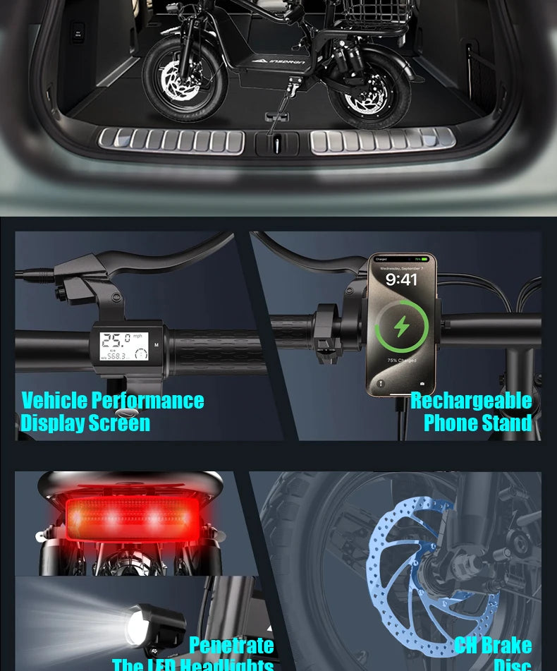 Ride comfortably on this electric scooter with weight-bearing pedals, a powerful 500W motor, and a waterproof lithium battery for a reliable and enjoyable commuting experience.