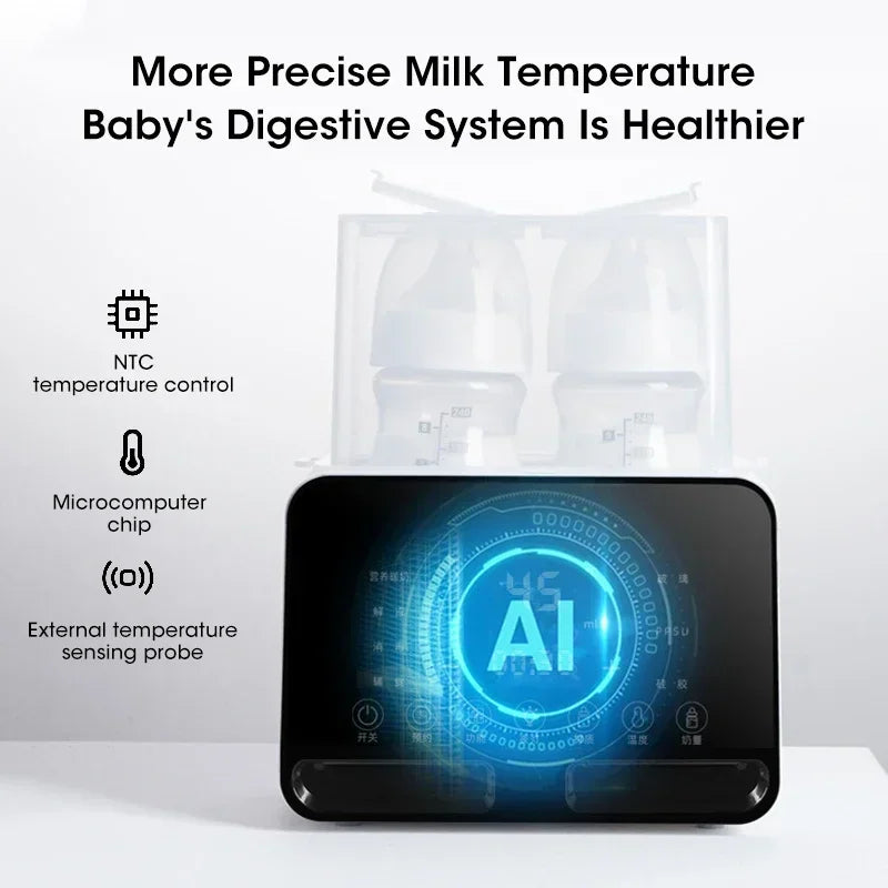 Keep your baby's milk at the perfect temperature with this fast, multifunctional baby bottle warmer—featuring accurate temperature control and a convenient timer, ideal for newborns!