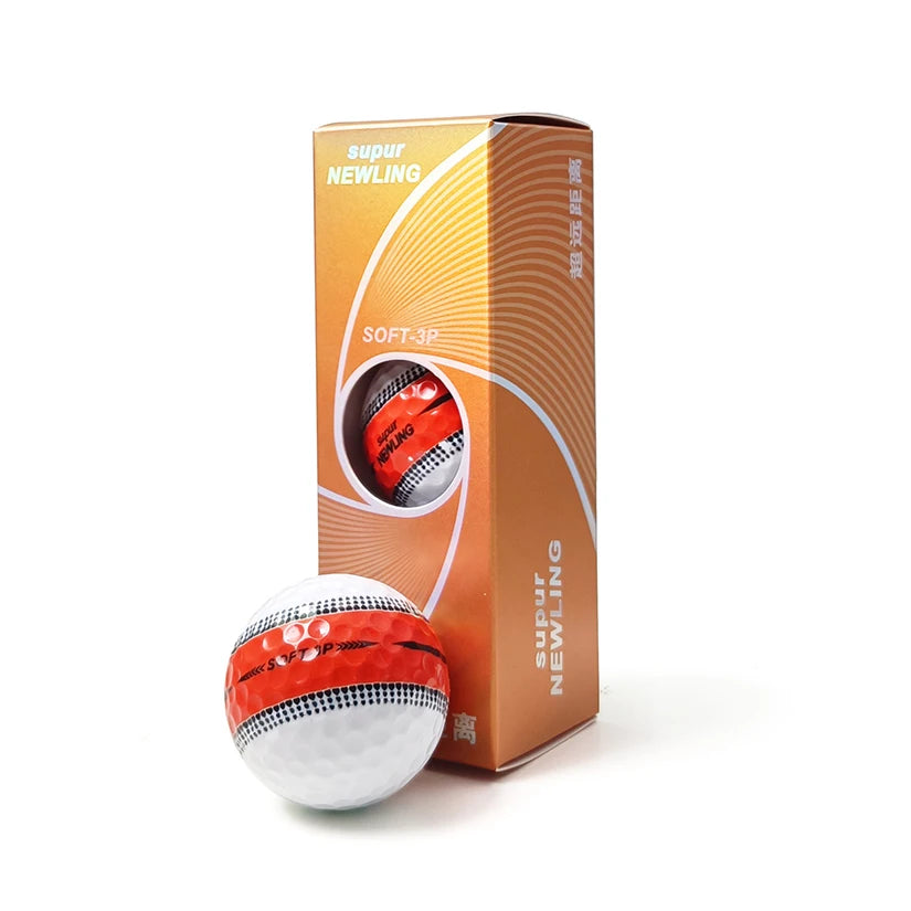 3pcs/box Supur NEWNING Golf Games Ball Super Long Distance Three Layer Ball for Professional Competition Game Ball Golfers Gift