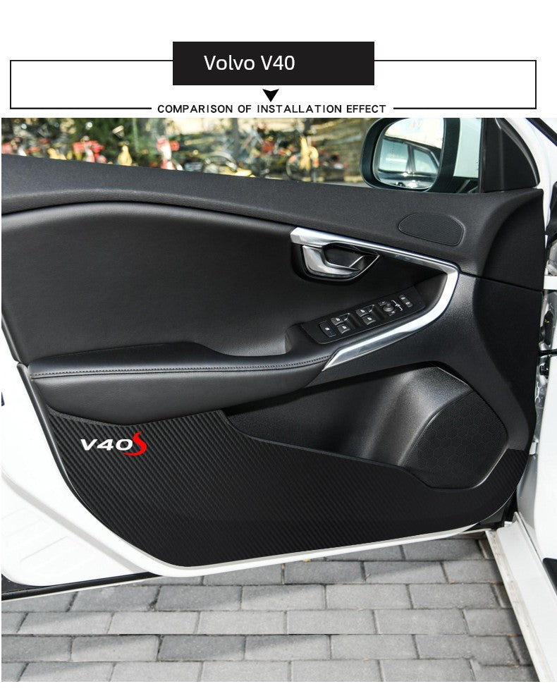 Volvo XC60 Carbon Fiber Interior Car Door Kick Protection Pad