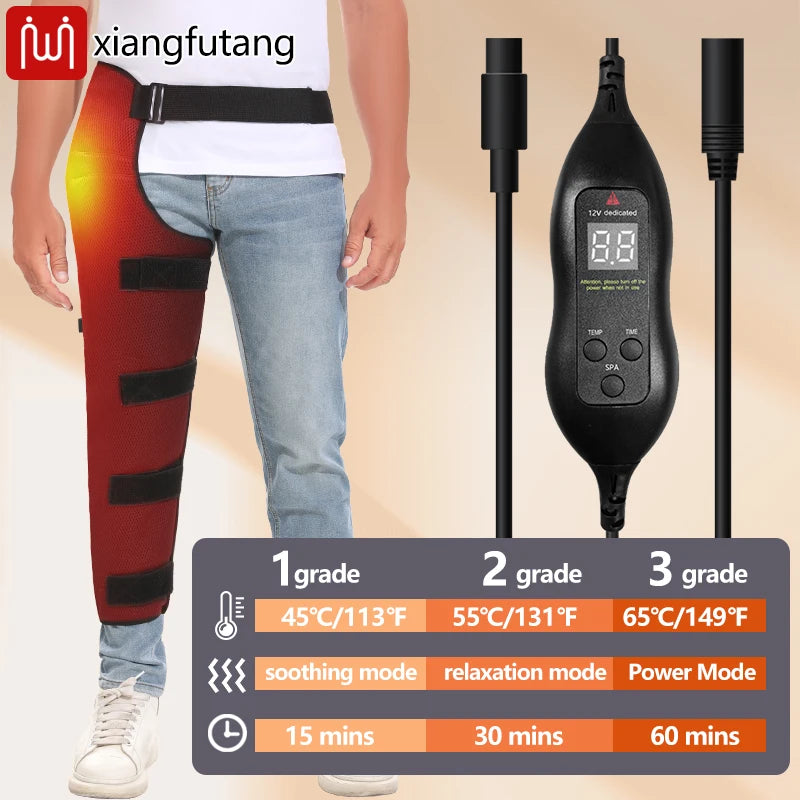 Long Hip Leg Heating Pad with Vibration Massager Leg Warmer Electric Heated Leg Wrap for Hip & Thigh & Knee & Calf Pain Relief