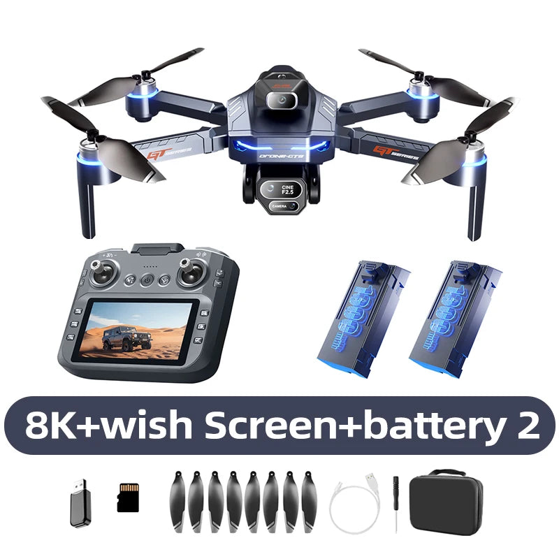 Lenovo GT8 Drone 4K 8K Professional Camera Obstacle Avoidance FPV Foldable RC Drone with Large Screen Remote Control