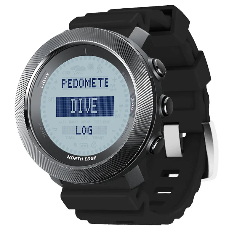 Outdoor Sports Smartwatch with Free Diving Altitude Air Pressure Compass World Time Waterproof 100 Meters