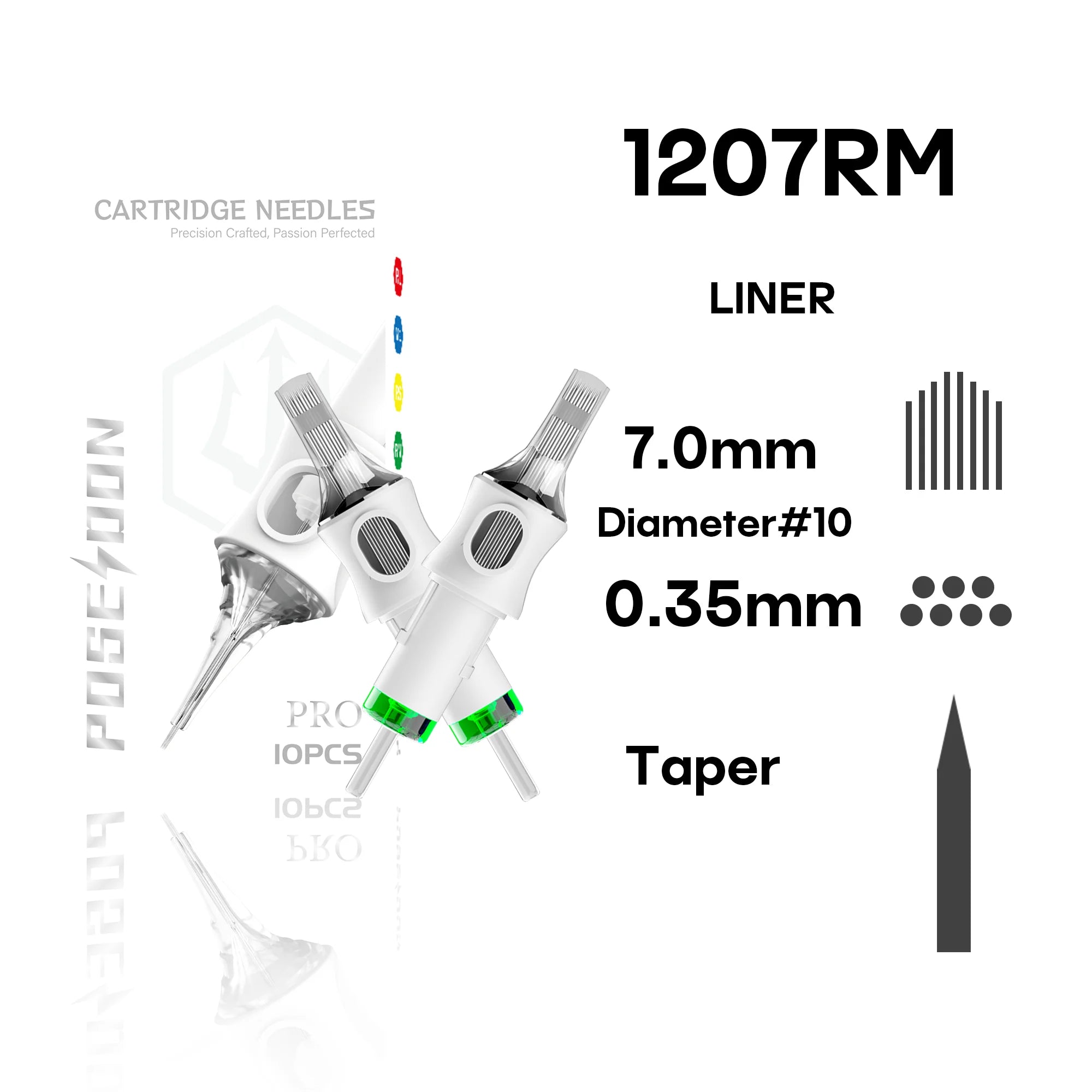 10Pcs POSEIDON V6 PRO MAX Tattoo Needles Disposable Safty Permanent Makeup Tattoo Cartridge Needles For Tattoo Machine