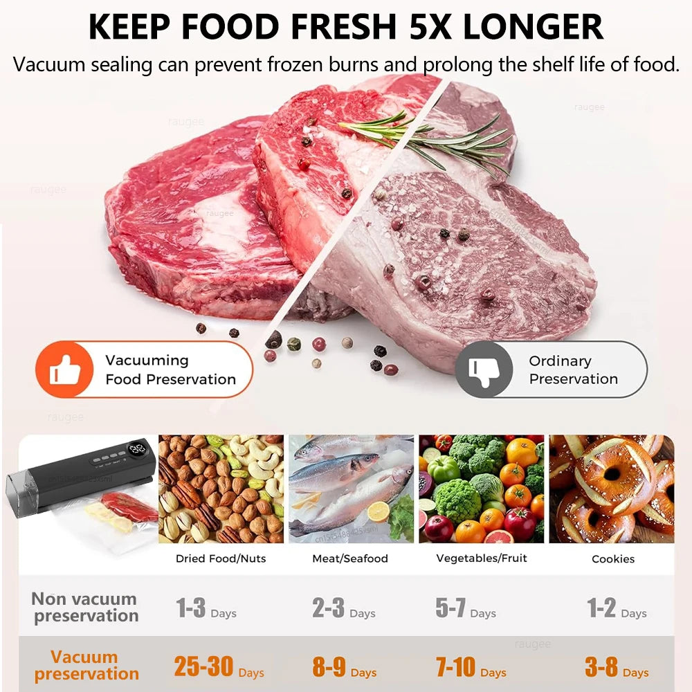 Food Vacuum Sealer Vacuum Packaging Machine Automatic Household Plastic Bag Sealer Food Vacuum Sealing Machine with Sealing Bags