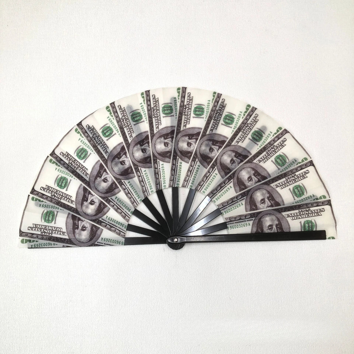 One Pack Large Carnival Folding Fan Fan Craft Fan with Energetic Neon Mushroom Pattern Can Be Used for Both Men and Women