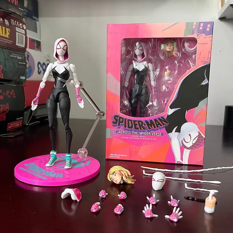 Anime Spider-man Shf Figuarts Miles Morales Gwen Action Figures Gwen Spider Woman Figurine Spiderman Figure Pvc Model Doll Toys
