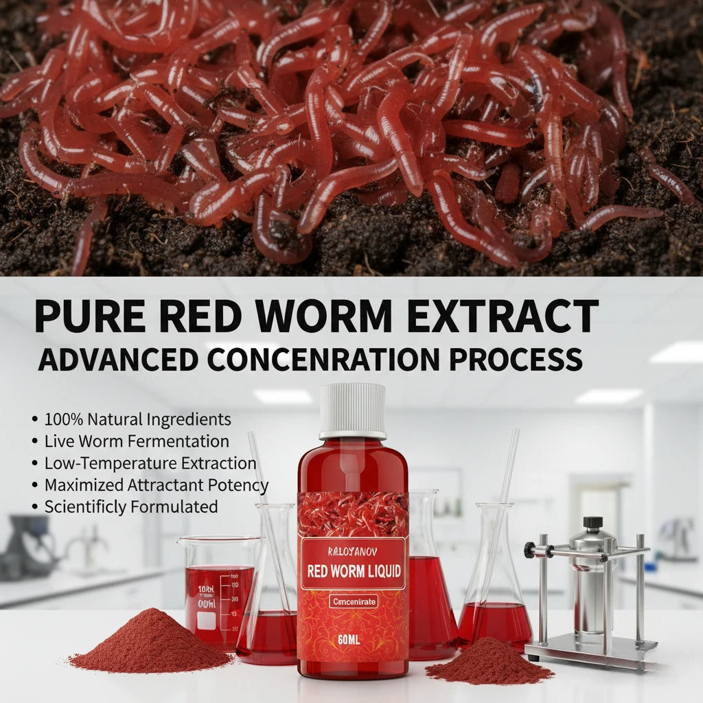 60ml Red Worm Liquid Concentrated Fish Attractant for Carp Fishing Bait Additive Lure Scent Fast Attraction Professional Gear