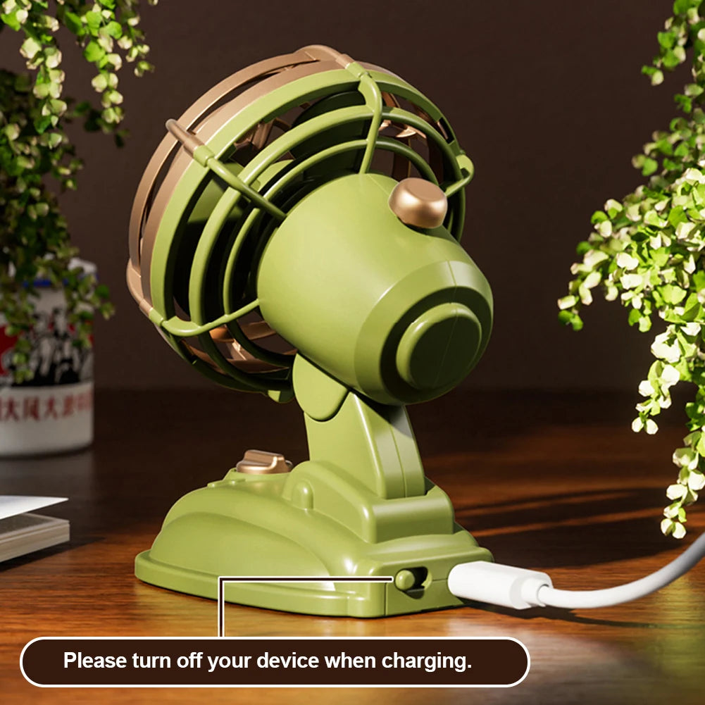 1Pc Retro USB Charging Handheld Fan Silent Mini Fan Summer Portable Outdoor Travel Office Mini Fan Ultra Quiet Folding Mini Fan