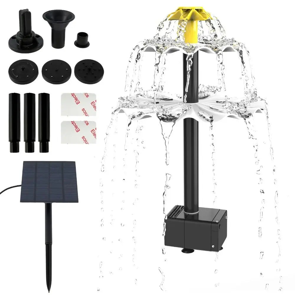 Fish Tank DIY Solar Fountain Pump Solar Panel With Spray Heads Solar Panel Fountain With Water Pump Aquarium Fountain Fish Tank