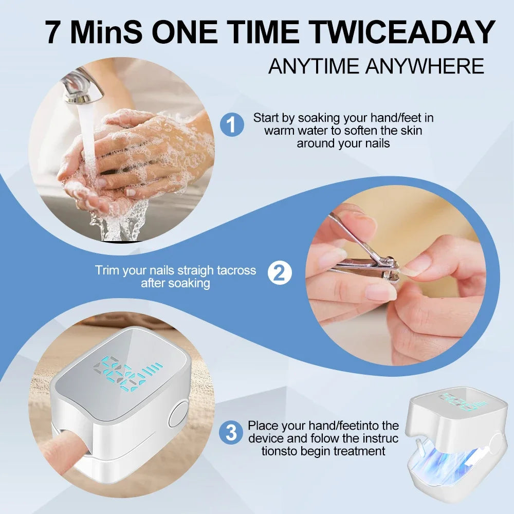Nails Fungus Laser Treatment Device Rechargeable UV Lamp Fingernails Toenails Onychomycosis Therapy Sterilize Repair Care Tools