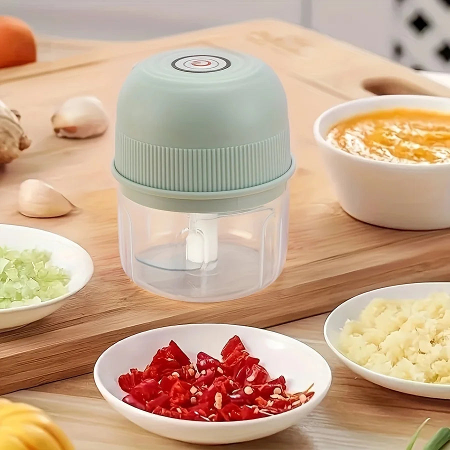 250ml Electric Mini Garlic Chopper USB Meat Grinder Garlic Crusher Sturdy Ginger and Vegetable Crusher with Safety Switch,