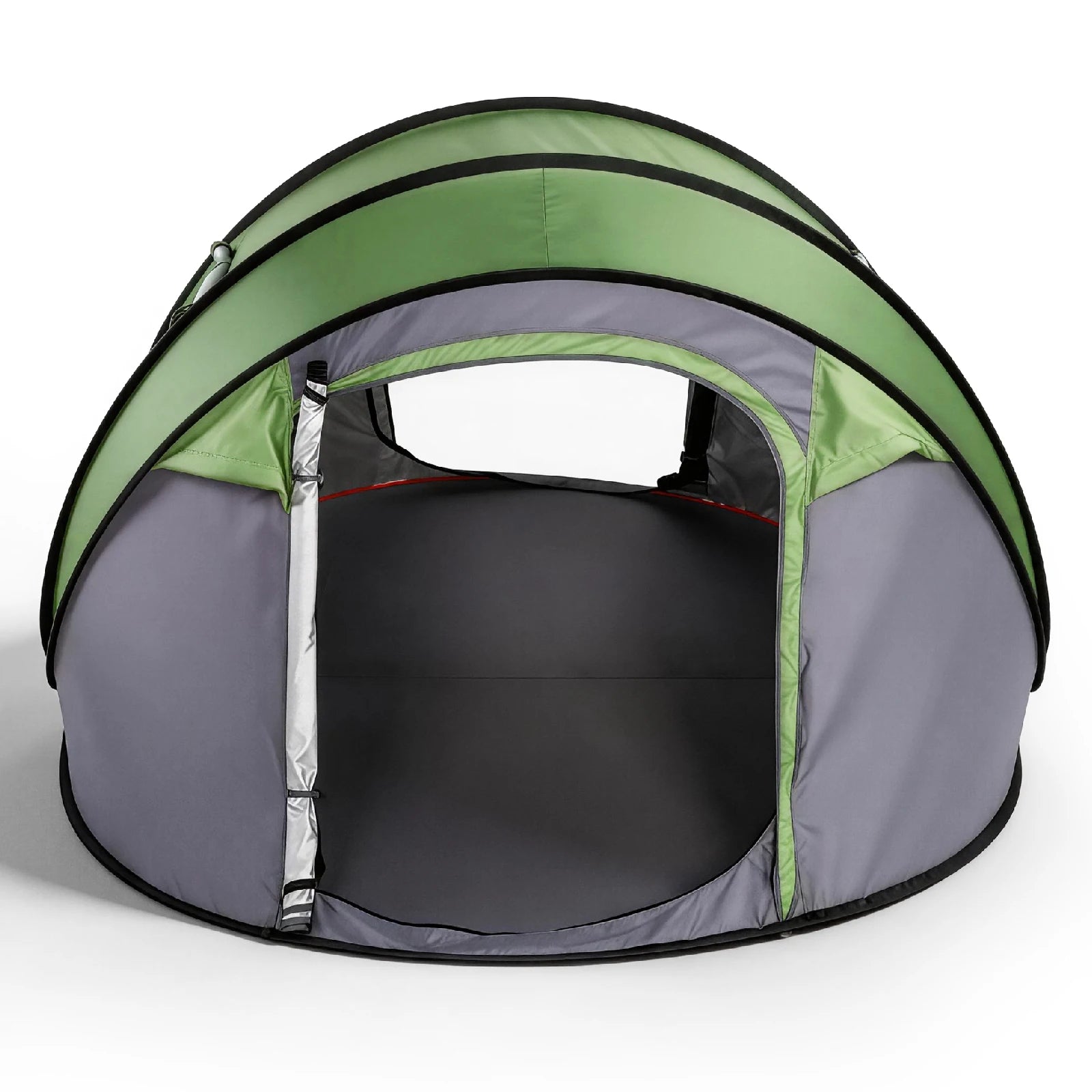 4 Person Pop Up Camping Tent Instant Setup Waterproof Family Tent with Front Awning Automatic Throw Pop Up Tent 280x200x120cm Green Outdoor Tent for Hiking Beach Backpacking 3-4 People