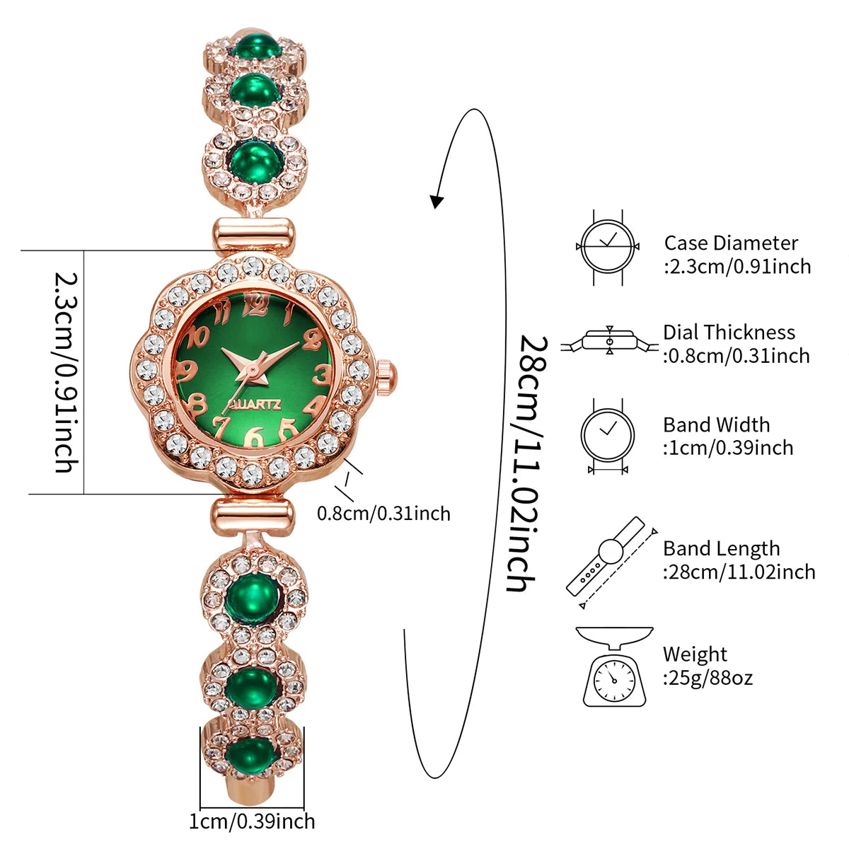 Elegant Rhinestone Women Watches Fashion Ladies Bracelet Strap Quartz Wristwatch Reloj Mujer Girls Clock Gift (Without Box)