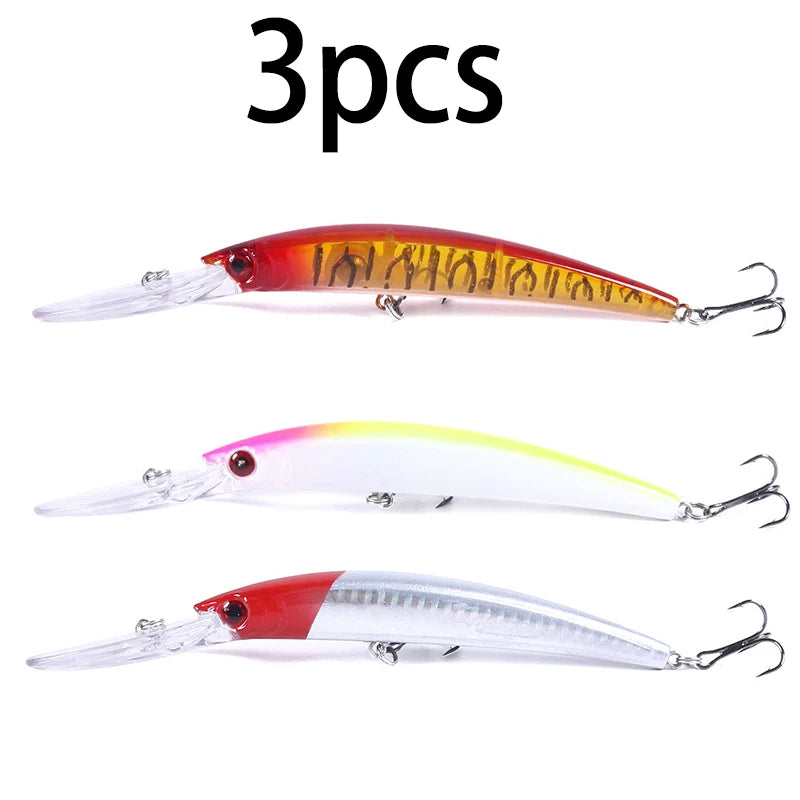 1pcs 15cm 15g  Deep Diving Jerkbait Artificial Hard Bait Fishing Wobblers Minnow Lure for Bass Pike Carp Fishing  Tackle
