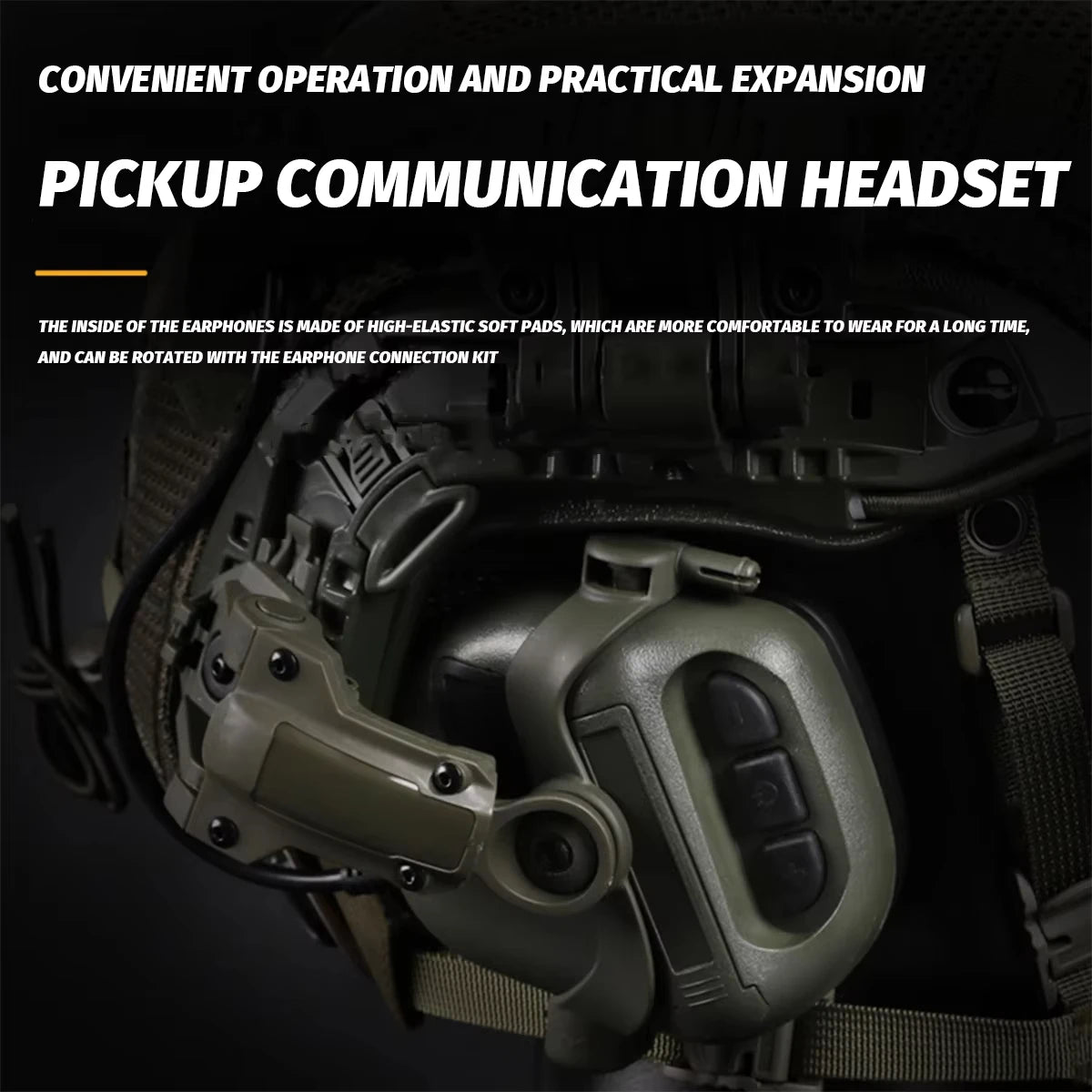 Helmet Set with Night Vision Model Sound Pickup Noise Reduction Military Headphones Tactical Flashlight Goggles Split Mask
