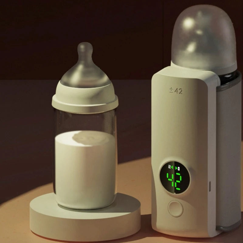 Heat baby milk anywhere with this travel-friendly, portable, cordless baby bottle warmer—compact and perfect for on-the-go feeding!