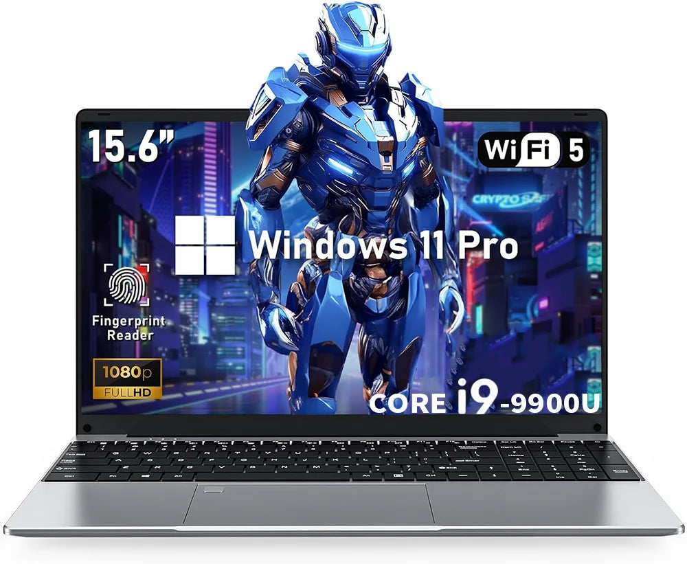 15.6' Laptop Computer Windows 11 Core I9-10980HK PC Gamer 16GB RAM Fingerprint Unlock Notebook Laptops Backlight Study Computer