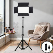 LED Video Photography Atmosphere Fill Light 9-Inch Square 43-Inch Tripod USB Power Supply 3 Light Colors Adjustable 4 Leaf Baffl