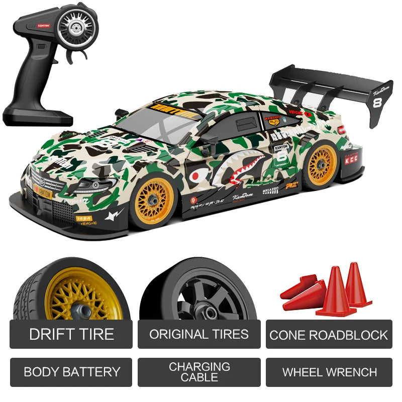 RC 4WD 2.4G Racing Car High Speed Off-Road Remote Control Drift Toys 1:16 with LED Light Race Sports Car for Boys Children Gift