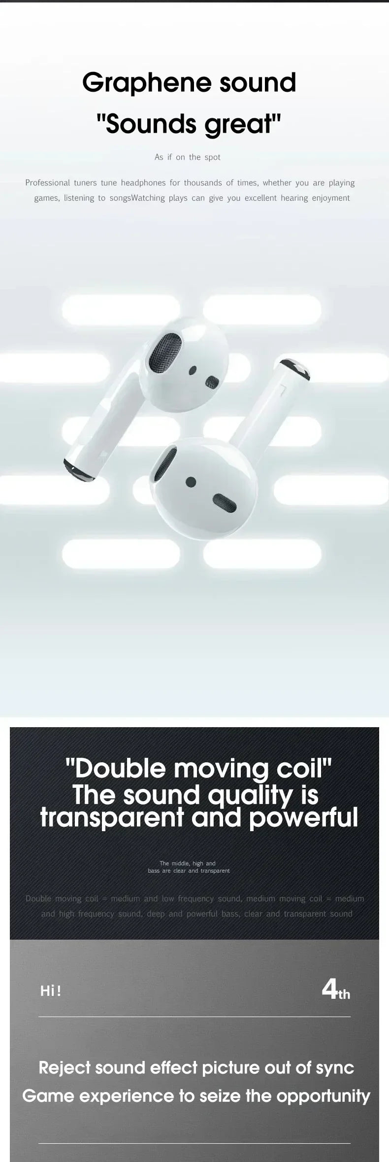 Mini Wireless EarphonesUniversal Super Bass Bluetooth Earphones TWS Music Earphones For Sports Game Accessories For IOS Android