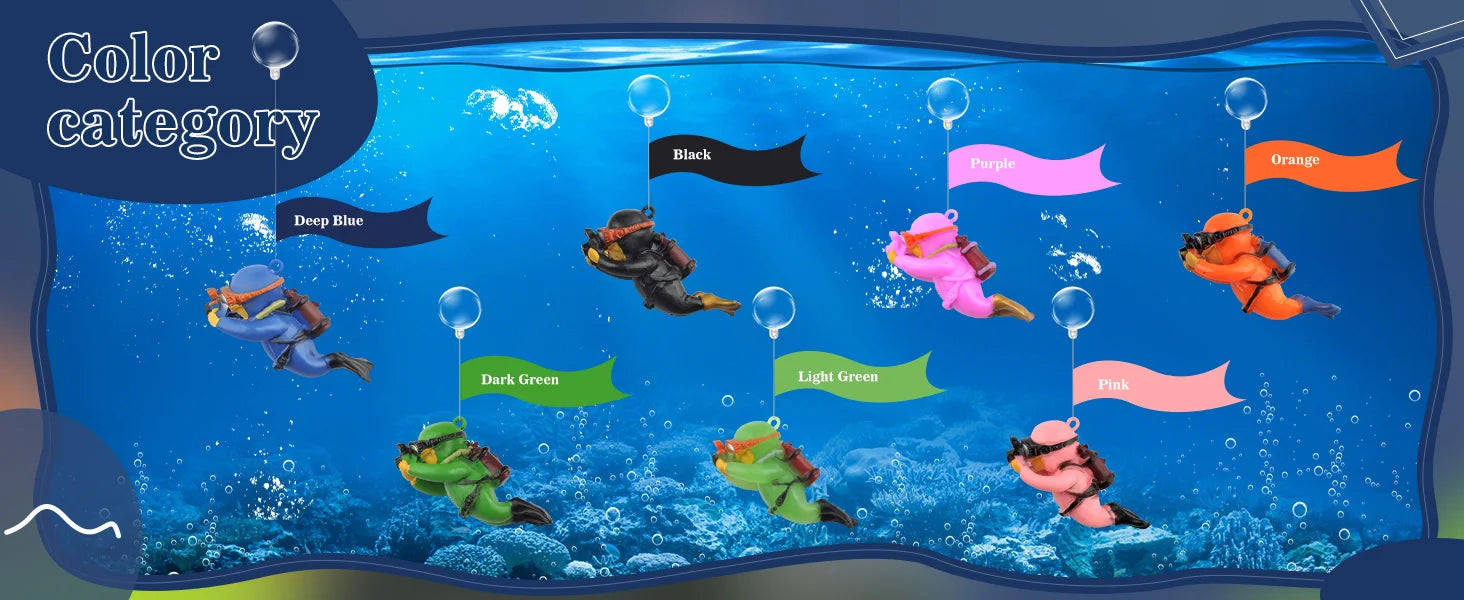 Fish tank Decoration Creative Floating Ornaments Small Figurines Complete Set Diver Blue Guy Underwater Scenery Bottom Figurines