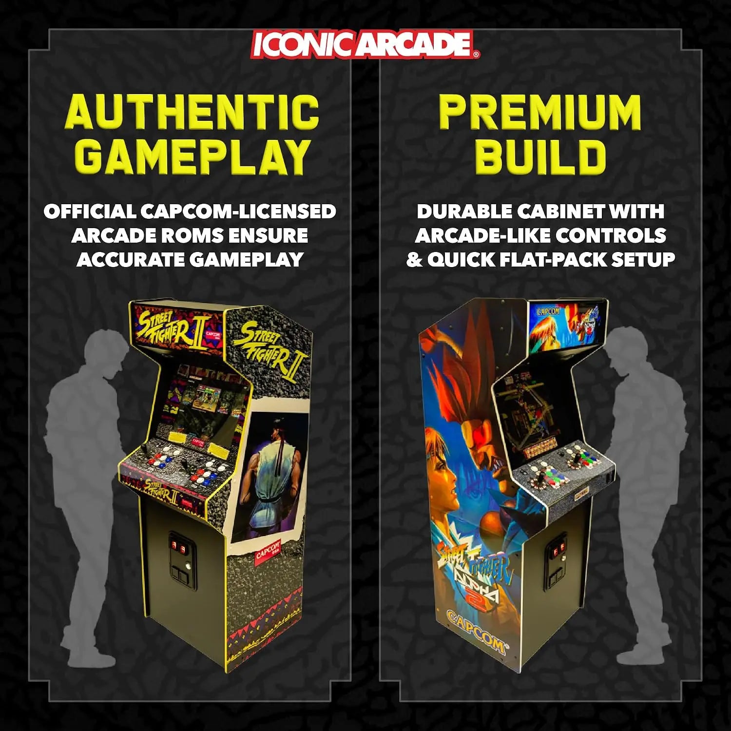 Street Fighter II: The World Warrior XT - Home Arcade Machine | 9/10-Scale Multiplayer Cabinet - 15+ Capcom Games,, Custom