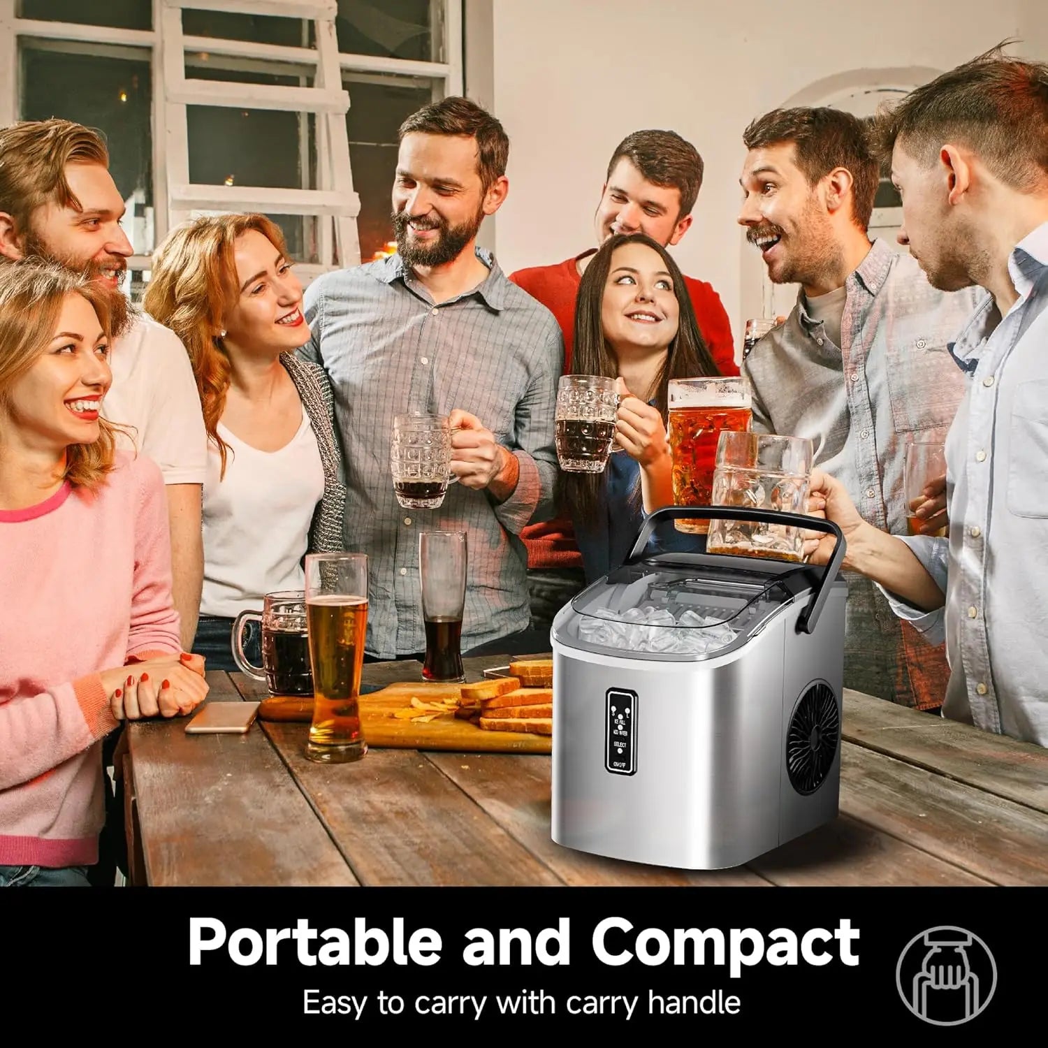 Ice Maker Countertop with Handle